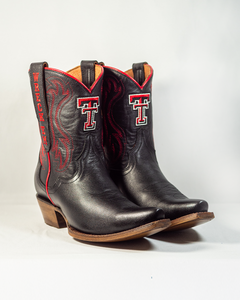 Sarah - Gameday Women's Shorty Black Western Boot - Texas Tech Red Raiders