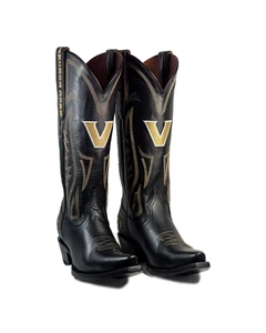 Carrie - Gameday Women's Black  Western Boot - Vanderbilt Commodores