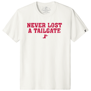 Gameday Unisex Never Lost A Tailgate Cotton S/S Tee - White/Red