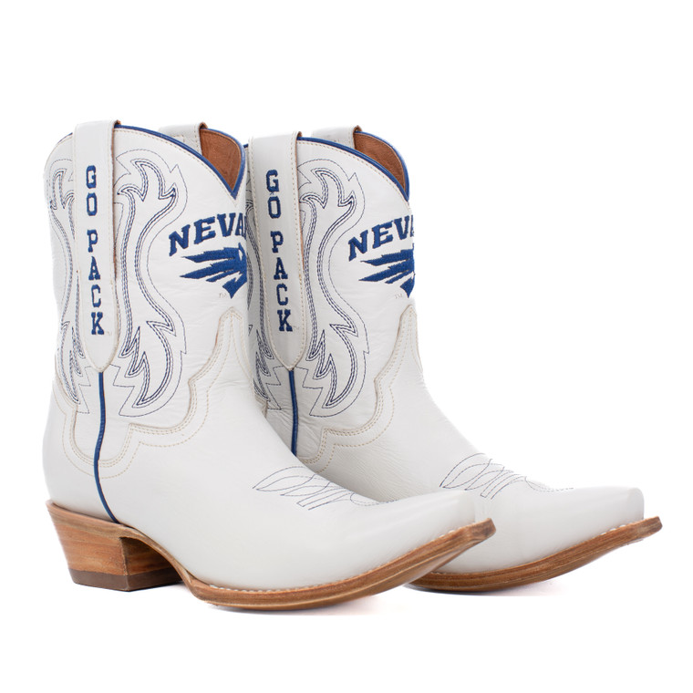 Sarah - Gameday Women's Shorty Ivory Western Boot - Nevada Wolf Pack