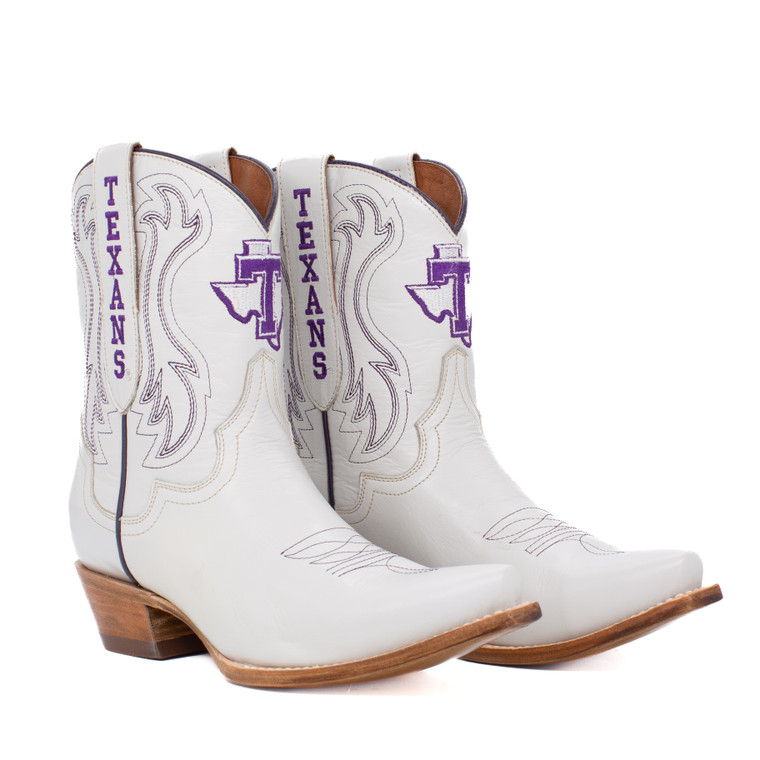 Sarah - Gameday Women's Shorty Ivory Western Boot - Tarleton State Texas