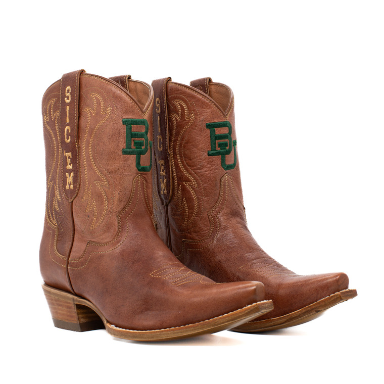 Sarah - Gameday Women's Shorty Tan Western Boot - Baylor Bears