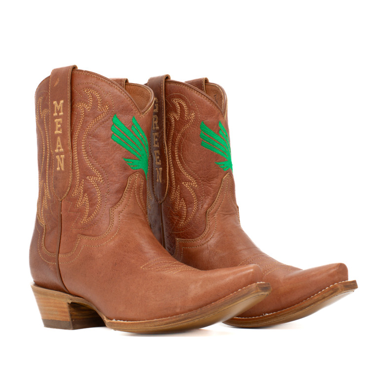 Sarah - Gameday Women's Shorty Tan Western Boot - North Texas Mean Green Sarah - Gameday Women's Shorty Tan Western Boot - North Texas Mean Green