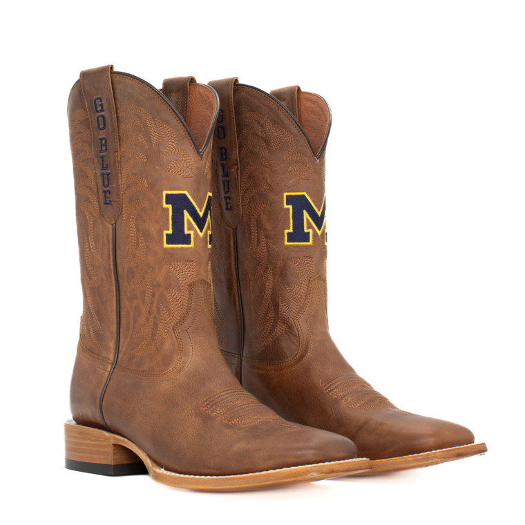 Maverick - Gameday Men's Square Toe Western Boot -  Michigan Wolverines