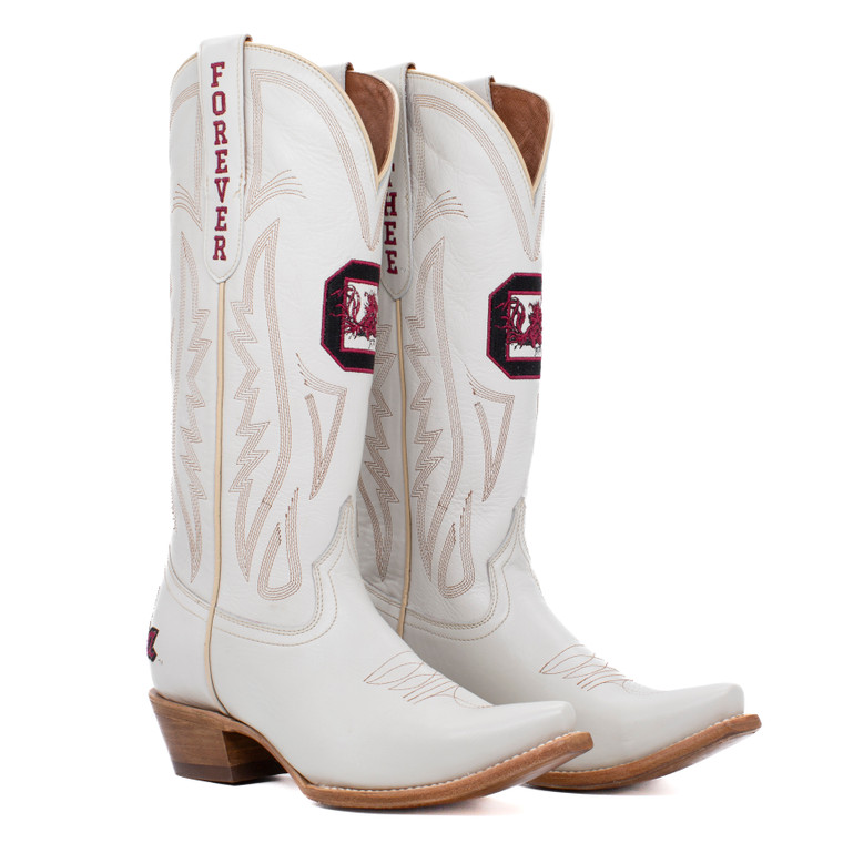 Carrie - Gameday Women's Ivory  Western Boot -  South Carolina Gamecocks