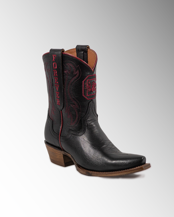 Sarah - Gameday Women's Shorty Black  Western Boot - South Carolina Gamecocks
