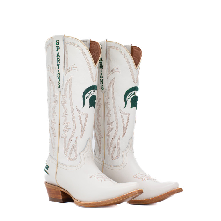 Carrie - Gameday Women's Ivory  Western Boot - Michigan State Spartans