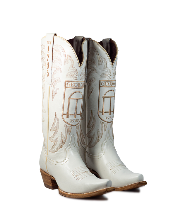 Gameday Women's Ivory  Western Limited Edition Vintage Seal Boot - Georgia Bulldogs