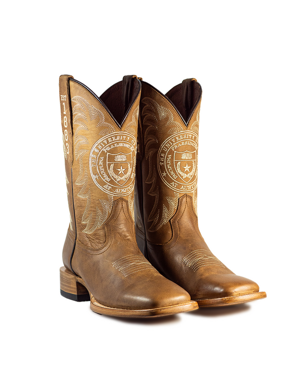 Maverick - Gameday Men's Square Toe Western Boot - Texas Longhorns Vintage Seal