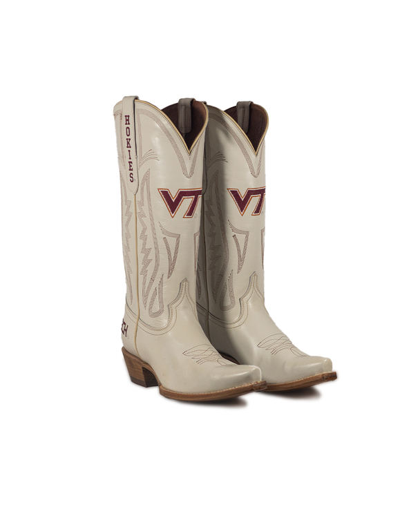 Carrie - Gameday Women's Ivory Western Boot -  Virginia Tech Hokies