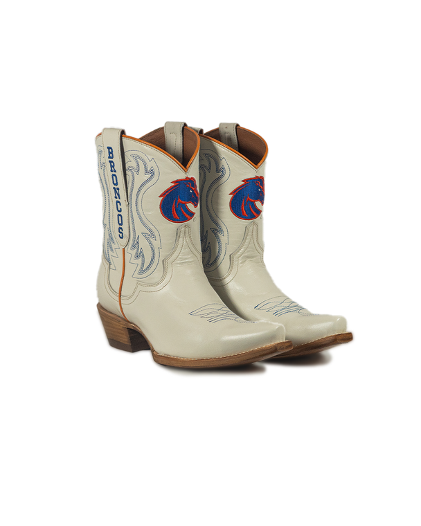 Sarah - Gameday Women's Shorty Ivory Western Boot - Boise State Broncos
