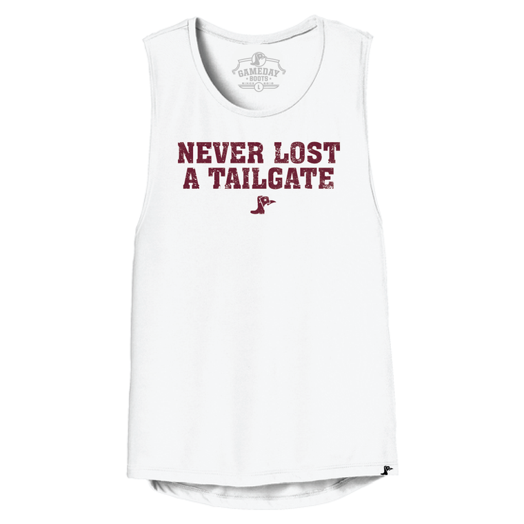 Gameday Women's Never Lost A Tailgate Tank - White/Maroon Wine