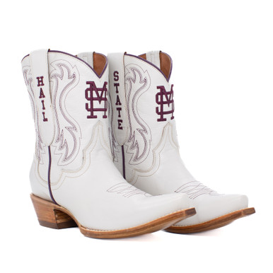 Sarah - Gameday Women's Shorty Ivory Western Boot - Mississippi