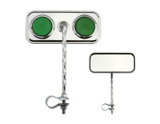 lowrider bicycle mirrors - Dark Green ChromeHubs/F Lowrider Long Bolt-On Bicycle Mirrors