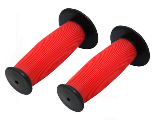 Fixed Gear Black/Red Rubber Mushroom  Grips