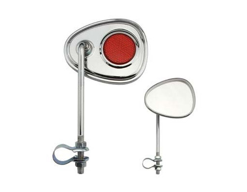 Cruiser Chrome Steel V Red Reflectors Mirrors