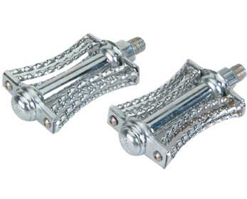 Lowrider Chrome Steel Double Square Twisted Butterfly  Pedals 1/2"