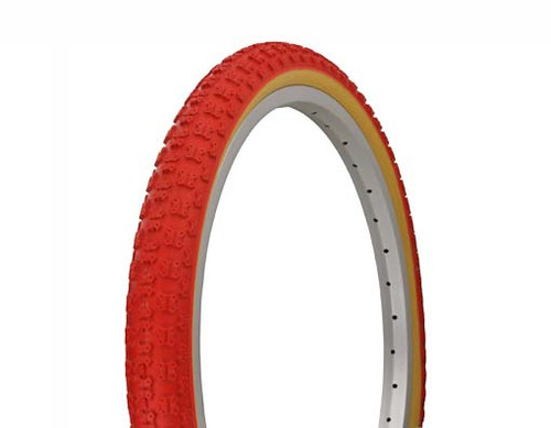 BMX 20" Red Rubber Duro HF-143G W/Gum Side Wall Tires 20" x 1.75"