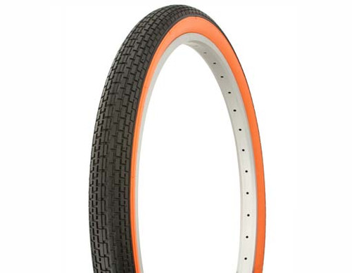 Cruiser 26" Black Rubber Duro Orange Wall HF-120A. Tires 26" x 2.125"