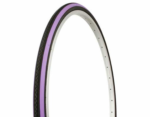 Fixed Gear 27" Black Rubber Duro Purple Shoulder HF-156. Tires 27" x 1 1/4"