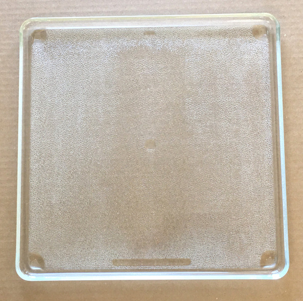Vintage Recycled Microwave Oven Glass Plate / Tray 13 1/2 " X 13 1/2"