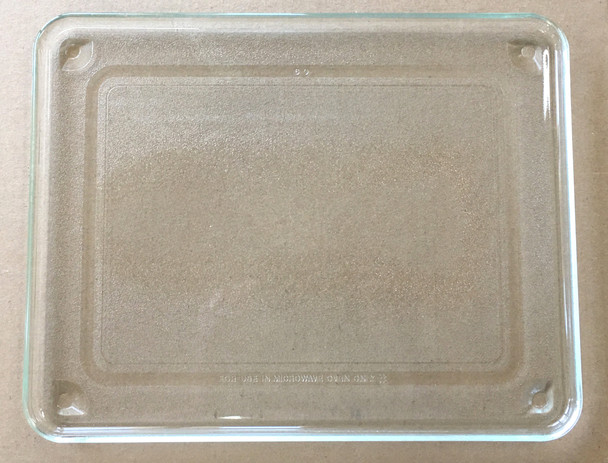 Vintage Recycled Microwave Oven Glass  Plate / Tray 14 1/2" x 11 3/8"