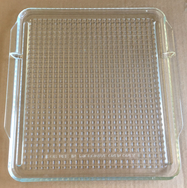 Vintage Recycled Microwave Oven Glass  Plate / Tray 12 1/2 " X 13 "