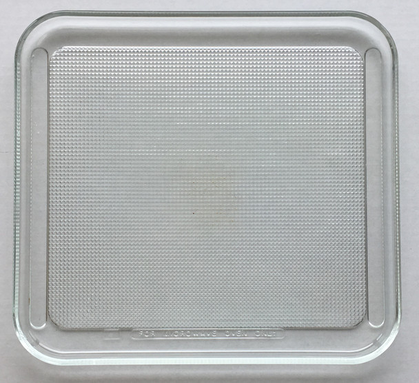 Vintage Recycled Microwave Oven Glass  Plate / Tray 10 1/2 " X 11 1/2 "