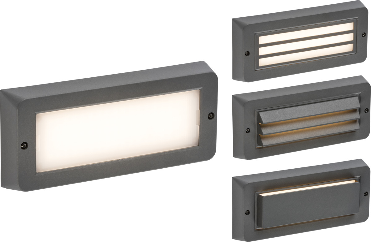 Grey Led Cct 230V IP65 5W LED CCT Adjustable Surface Mount Brick light - Grey