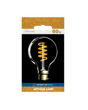 60w - Crystalite - Antique - G80 Globe - BC - Clear - Filament - 1 pk box