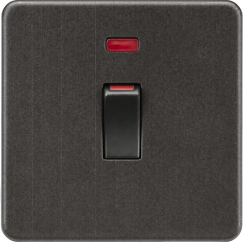 45A DP Switch with Neon (1G size) - Smoked Bronze