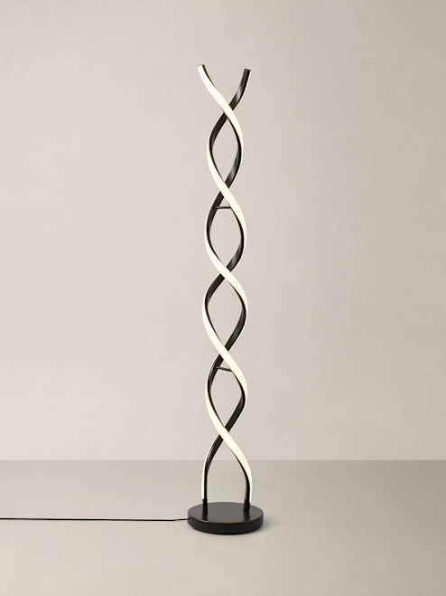 Matte Black Double Twist Floor Lamp