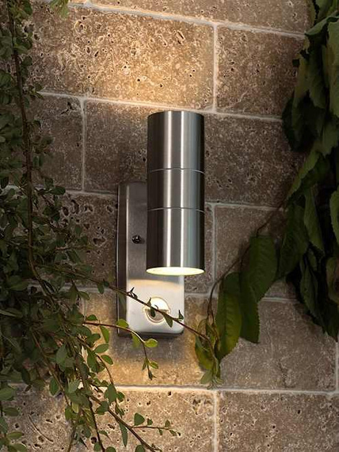 Stainless Steel PIR Outdoor UpDown Wall Light For GU10 IP44