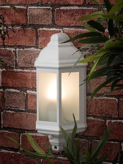 IP44 Kayleigh Outdoor Wall PIR Lantern Aluminium WHITE