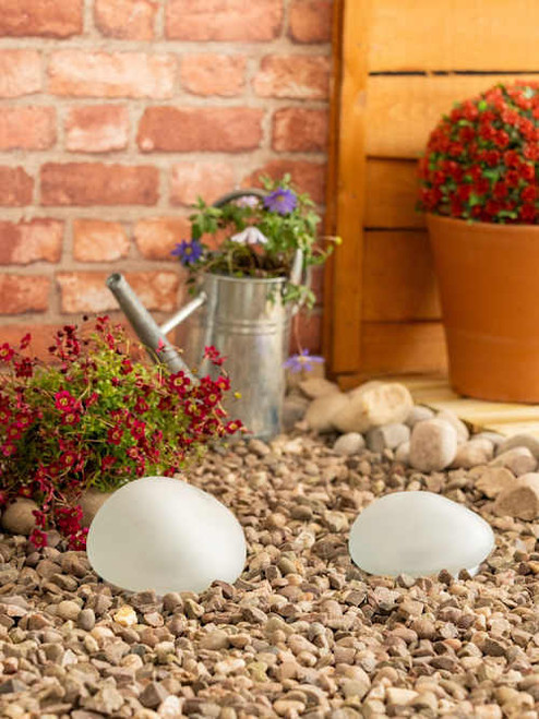 IP65 Set of 2 LED Pebble Solar Lights