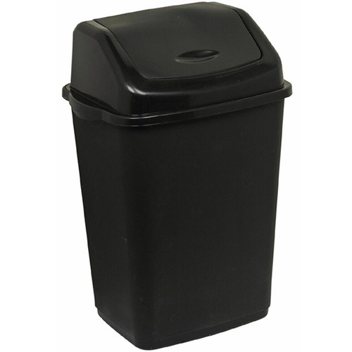 Plastic Swing Bin Black 50l