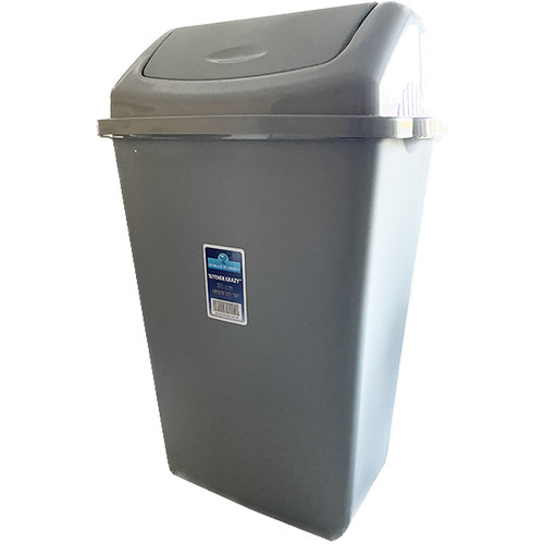 Kitchen Krazy Silver Swing Top Bin 30L