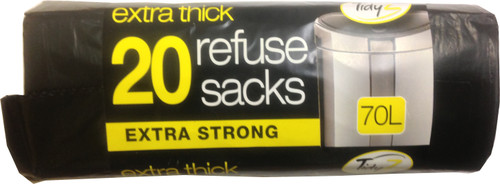 Tidyz Extra Thick Refuse Sacks 70L
20 Pack