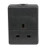 Single Extension Socket, Black -  PELB1493
