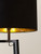 Matte Black Tripod Floor Lamp with XL Black and Gold Shade