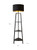 Matte Black Tripod Floor Lamp with XL Black and Gold Shade