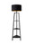 Matte Black Tripod Floor Lamp with XL Black and Gold Shade