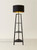 Matte Black Tripod Floor Lamp with XL Black and Gold Shade