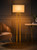 Gold Double Stem Floor Lamp with Rectangular Shade