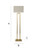 Gold Double Stem Floor Lamp with Rectangular Shade