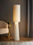 Cream Boucle Fabric Floor Lamp