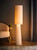 Cream Boucle Fabric Floor Lamp
