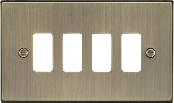 4G Grid Faceplate - Antique Brass