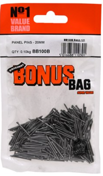 VALUE BRAND - 20MM PANEL PINS - 100G