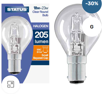 18watt SBC B15 Small Bayonet Cap Clear Equivalent To 23watt Dimmable